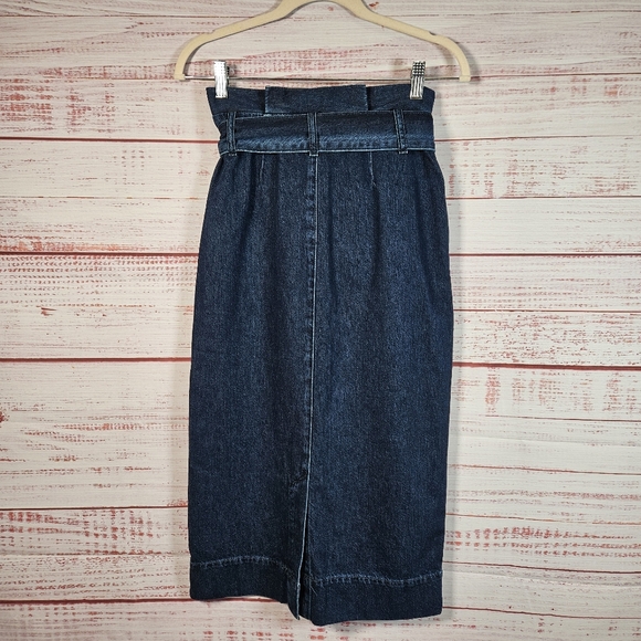 NWT Boden Cara Denim Paperbag Tie Midi Skirt - Picture 8 of 15